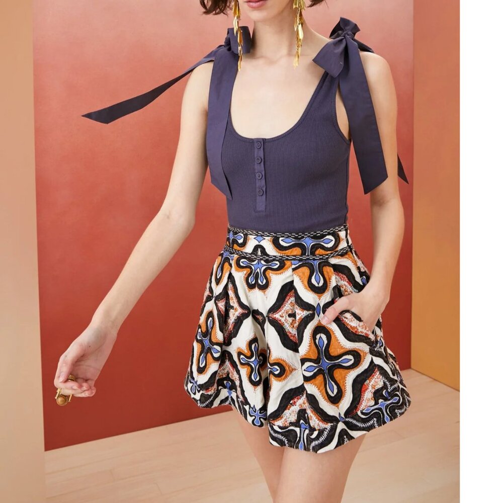 ULLA JOHNSON - Tariq High Waisted Shorts in Prism - Size 8